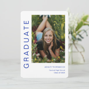 Modern Simple Vertical Photo Graduation Invitation
