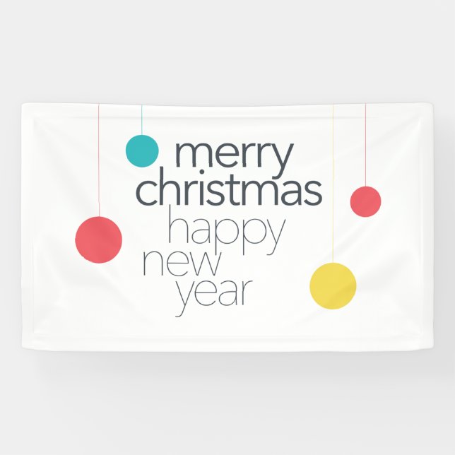 Modern, simple, vibrant, fun "Merry Christmas" Banner (Horizontal)