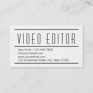Modern Simple Video Editor Business Card