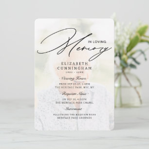 Modern Simple Viewing, Requiem, Interment Funeral Invitation