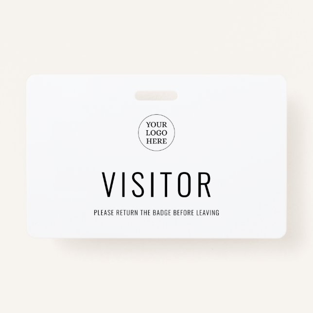 Modern Simple Visitor Pass Company Logo ID Badge (Front)