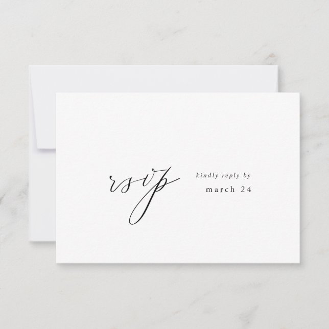 Modern Simple w Meal RSVP Card (Front)