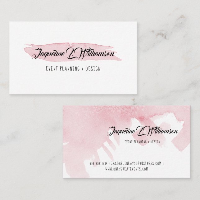 Modern Simple Watercolor Wash Art Design Business Business Card (Front/Back)