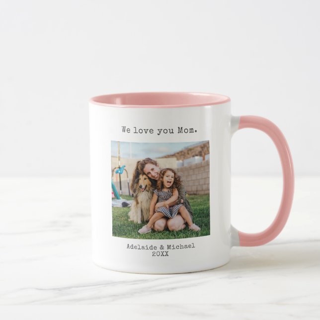 Modern Simple We Love You Mum Mothers Day Coffee Mug (Right)