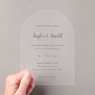 Modern Simple Wedding Acrylic Invitations