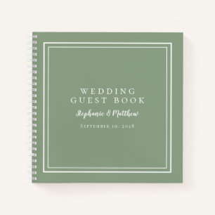 Modern Simple Wedding Budget Guest Book Sage Green