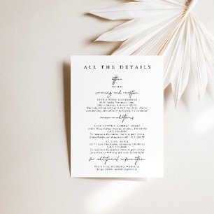 Modern Simple Wedding Detais Enclosure Cards