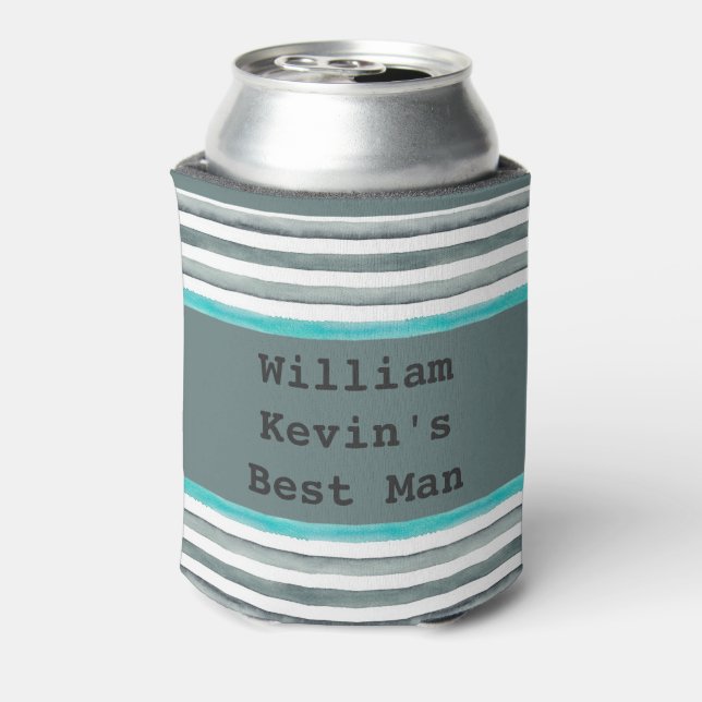 Modern Simple Wedding Groom's Best Man Can Cooler (Can Back)