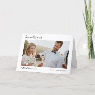 modern simple wedding Handwriiten Script 6-Photo Thank You Card