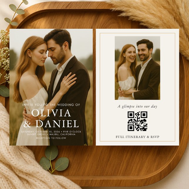 Modern Simple Wedding Photo  Invitation (Creator Uploaded)