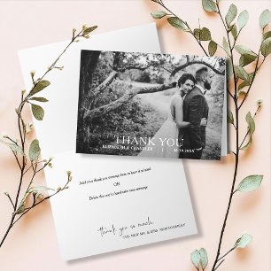 Modern Simple Wedding Photo Thank You Card
