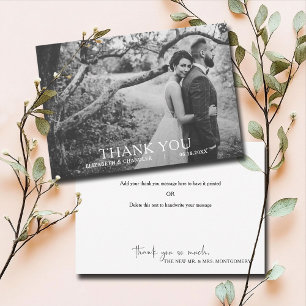 Modern Simple Wedding Photo Thank You Card