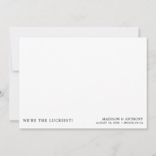 Modern Simple Wedding Photo Thank You Card