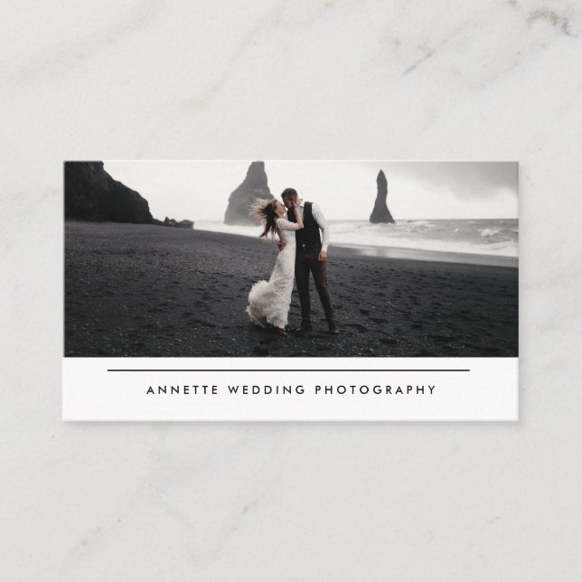 Modern Simple Wedding Photography Business Card (Front)