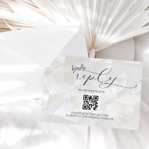 Modern Simple Wedding QR RSVP Card