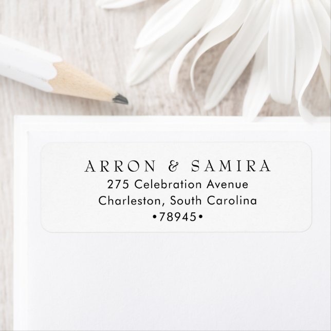 Modern Simple Wedding Return Address Return Address Label (Insitu)