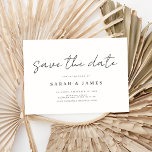 Modern Simple Wedding Save the Date Invitation<br><div class="desc">A simple modern save the date card. Personalise this minimalist black and white design to have your personal details and message.</div>