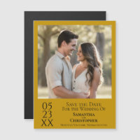 Modern Simple Wedding Save the Date Photo Marigold