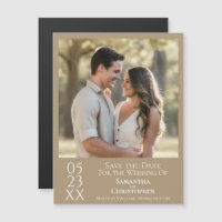 Modern Simple Wedding Save the Date Photo Tan
