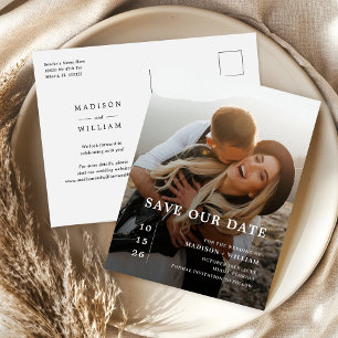 Modern Simple Wedding Save the Date Postcard