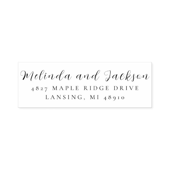 Modern Simple Wedding Self-inking Stamp (Design)