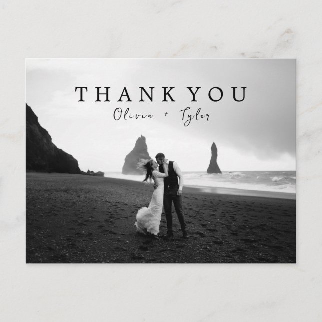 Modern + Simple Wedding Thank You Cards | Blank (Front)