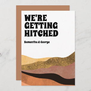 Modern Simple We're Getting Hitched Boho Wedding Save The Date