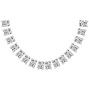 Modern Simple White Black Grey Terrazzo bunting 