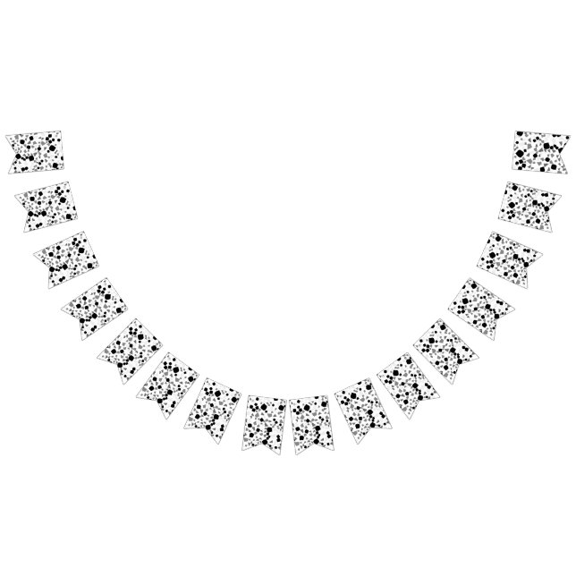 Modern Simple White Black Grey Terrazzo bunting  (All)