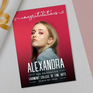 Modern Simple White Congratultions Graduate  Photo Card