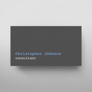 Modern Simple White Grey Blue Consultant Business Card