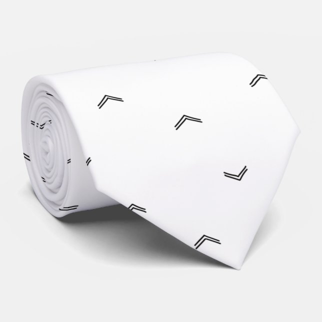 Modern simple white grey pattern for him tie (Rolled)