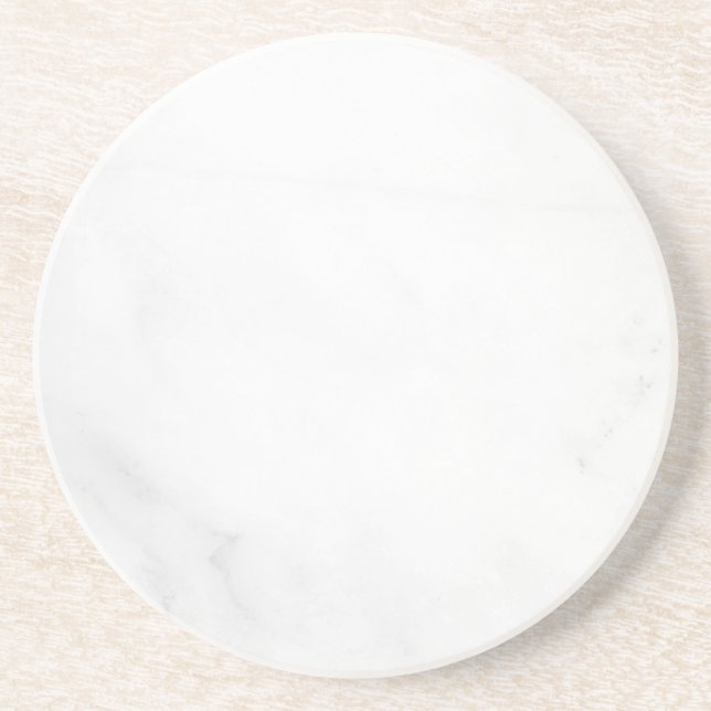 Modern Simple White Marble Rustic Paper Coaster (Front)