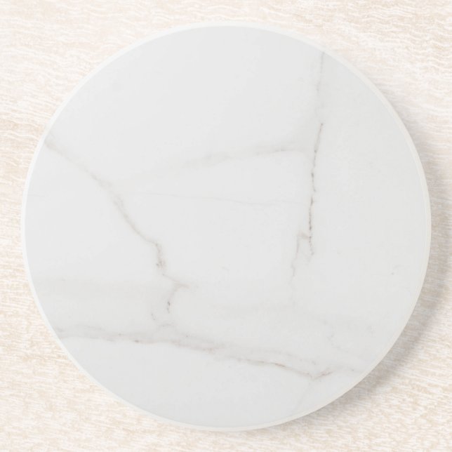 Modern Simple White Marble Rustic Paper Coaster (Front)