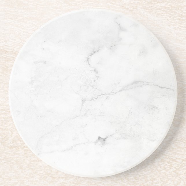Modern Simple White Marble Rustic Paper Coaster (Front)