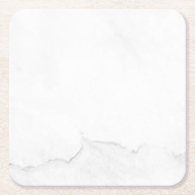 Modern Simple White Marble Rustic Paper Coaster (Front)