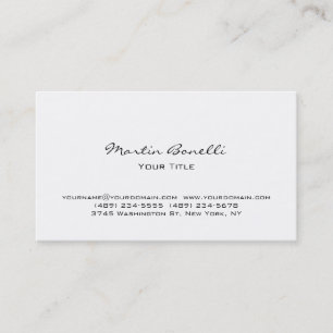 Modern Simple White Professional Business Card