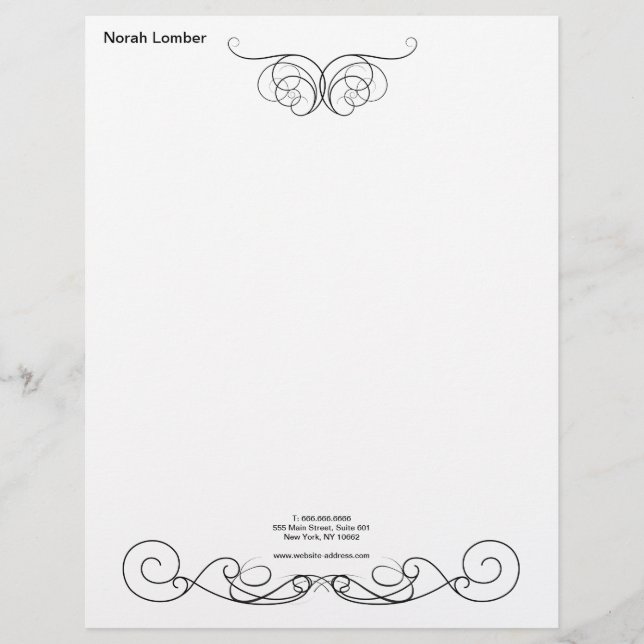 Modern Simple White Professional  Custom Letterhead (Front)