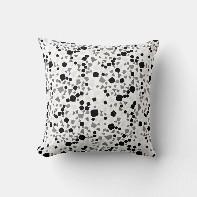 Modern Simple White Terrazzo Black  Cushion (Front)