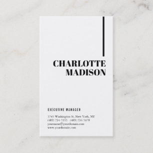 Modern Simple White Trendy Minimalist Plain  Business Card