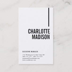 Modern Simple White Trendy Minimalist Plain  Business Card