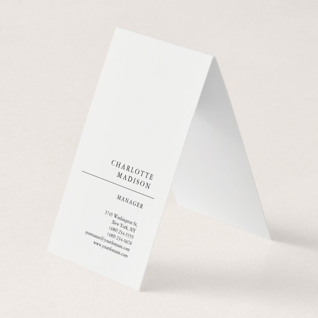 Modern Simple White Trendy Minimalist Plain  Business Card (Front)