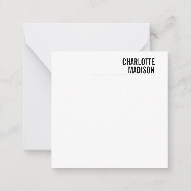 Modern Simple White Trendy Minimalist Plain  Card (Front)