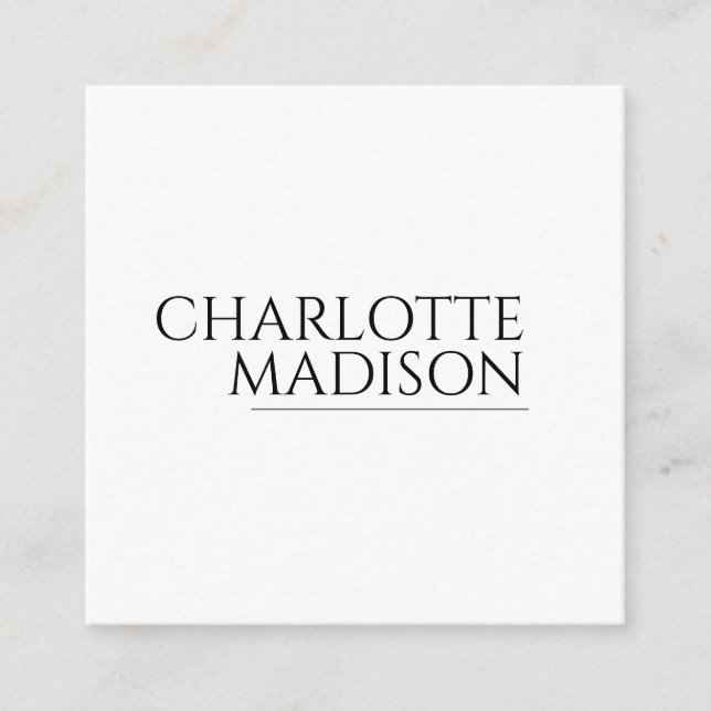 Modern Simple White Trendy Minimalist Plain  Enclosure Card (Front)