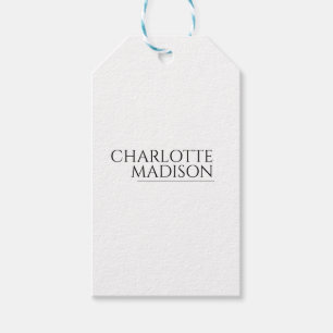 Modern Simple White Trendy Minimalist Plain  Gift Tags