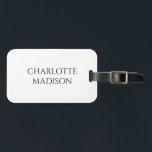 Modern Simple White Trendy Minimalist Plain  Luggage Tag<br><div class="desc">This template can be customized to meet all professional occupations.</div>