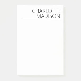 Modern Simple White Trendy Minimalist Plain  Post-it Notes