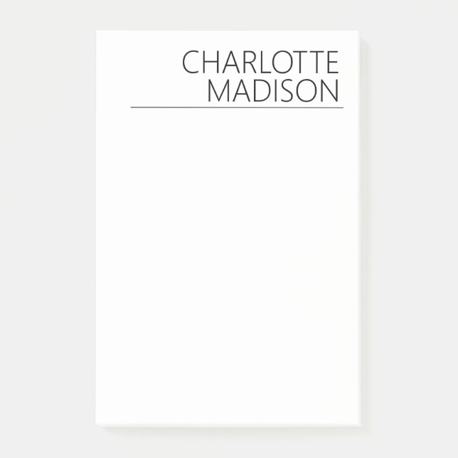 Modern Simple White Trendy Minimalist Plain  Post-it Notes (Front)