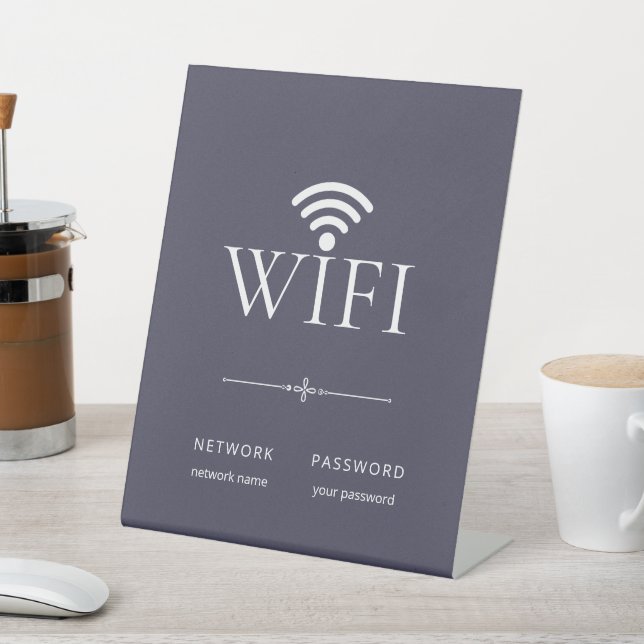 Modern Simple WiFi Network Password Sign Dark Gray (In SItu)