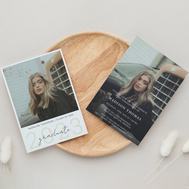 Modern Simple With 2 Photo Graduation Party Invitation (Creator Uploaded)